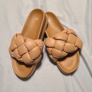 H&M Tan Woven Leather Sandals